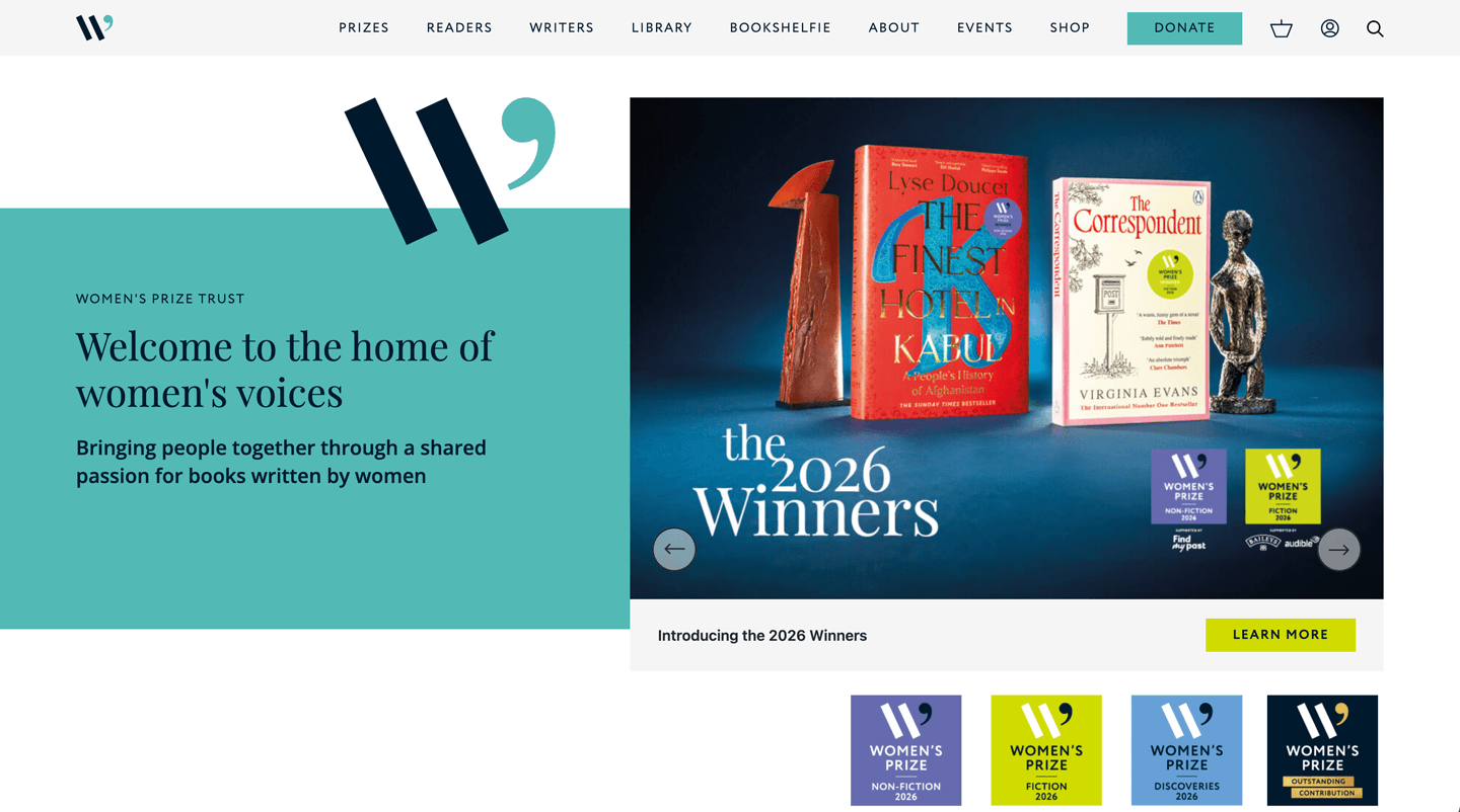 Women's Prize Home page
