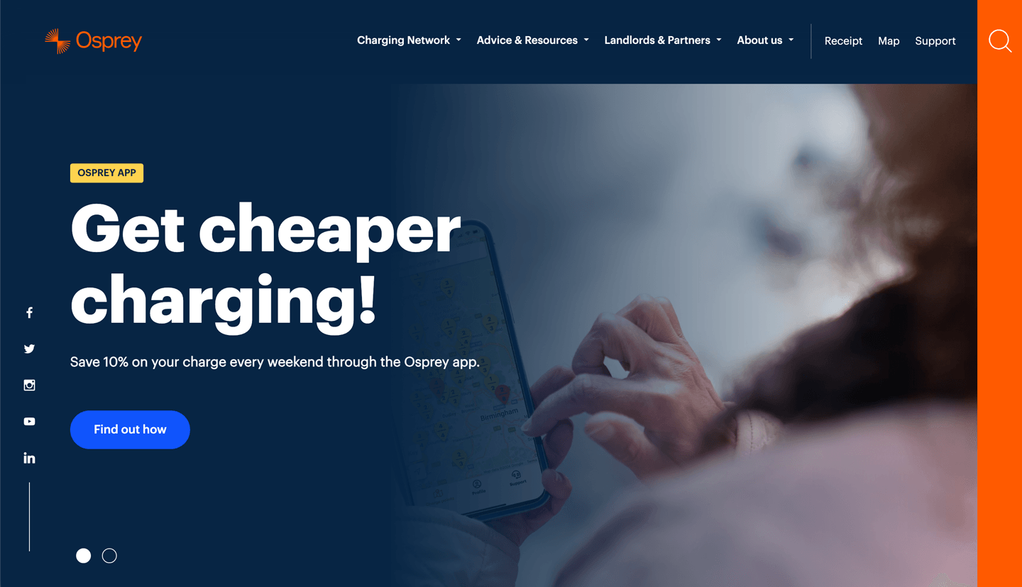 Osprey website hero
